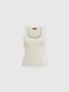 Missoni Metallic Knitted Tank Top In White,gold