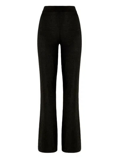 Missoni Glitter-knit Flared Trousers In Black