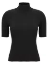 Missoni Short-sleeved Turtleneck In Glitter-effect Viscose In Black