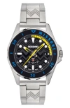 Missoni Men's Swiss Gmt Stainless Steel Bracelet Watch 43mm In Stainless Steel