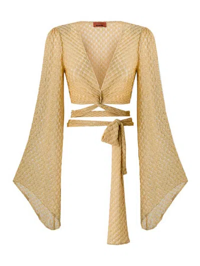 Missoni Gold Viscose Top In Multi