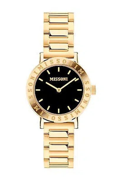 Pre-owned Missoni Gold Womens Analogue Watch Lucky Stones Mweca0323