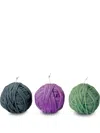 Missoni Set Of 3 Gomitolo Candles In Blue