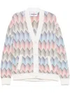 Missoni Gradient Chevron Cotton Blend Cardigan With Pockets In White