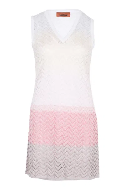 Missoni Crochet-knit Mini Dress In Pink