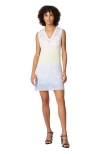 Missoni Gradient Chevron Viscose V-neck Mini-dress In Multicoloured 1