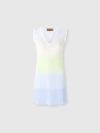 Missoni Gradient Chevron Viscose V-neck Mini-dress In Multicoloured