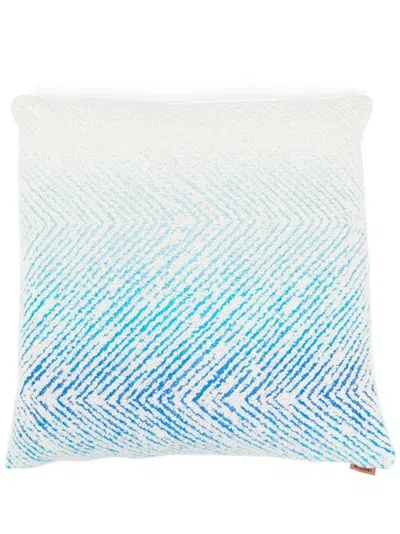 Missoni Gradient-effect Bouclé Wool Cushion In Blue