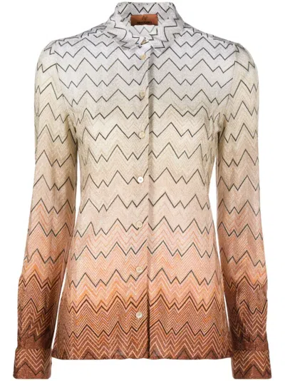 Missoni Gradient Effect Zigzag Shirt For Women In Multi