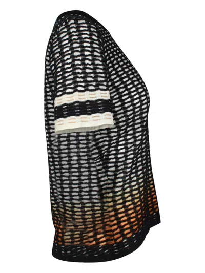 Pre-owned Missoni Gradient-pattern Short-sleeve Top In Black