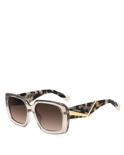 Missoni Gradient Rectangular Sunglasses, 55mm In Gold