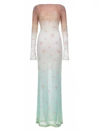 Missoni Gradient Star Pattern Metallic Maxi Dress In Multi