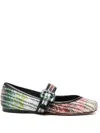 Missoni Gradient Woven Ballerina Shoes In Black
