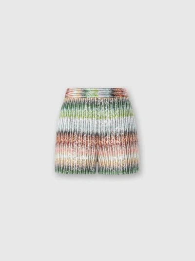MISSONI MISSONI GRADIENT ZIG ZAG KNIT SHORTS WITH SEQUINS