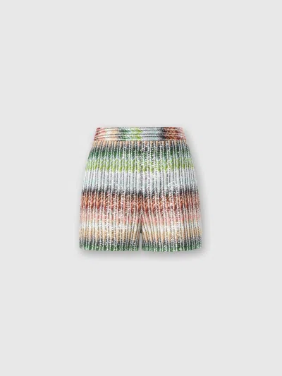 MISSONI ZICK-ZACK-STRICKSHORTS MIT FARBVERLAUF UND PAILLETTEN