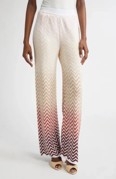 Missoni Gradient Zigzag Jacquard Knit Wide Leg Pants