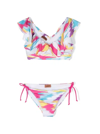 Missoni Kids' Graphic-print Bikini Set In White