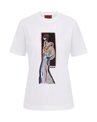 Missoni Graphic Print Cotton T-shirt Dress In White