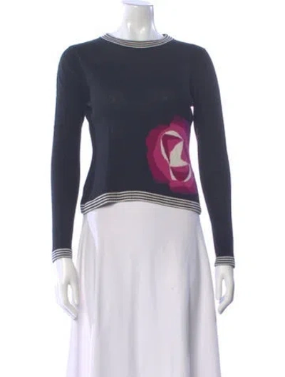 Pre-owned Missoni Graphic Print Crew Neck Sweater In Blue