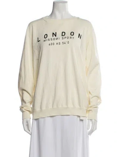 Pre-owned Missoni Graphic Print Crew Neck Sweater In Yellow