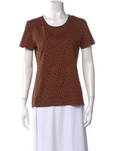 Pre-owned Missoni Graphic Print Crew Neck T-shirt In Orange