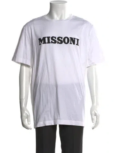Pre-owned Missoni Graphic Print Crew Neck T-shirt In White