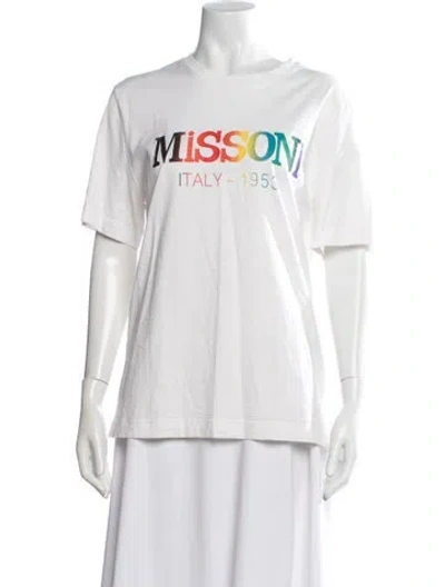 Pre-owned Missoni Graphic Print Crew Neck T-shirt In White