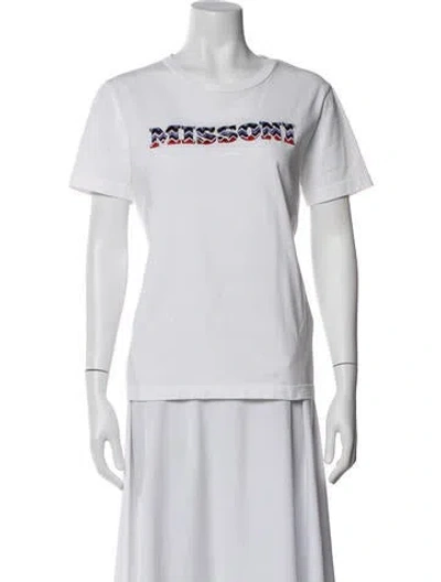 Pre-owned Missoni Graphic Print Crew Neck T-shirt In White