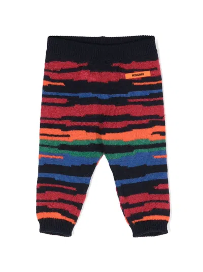 Missoni Babies' Graphic-print Knitted Trousers In Blue