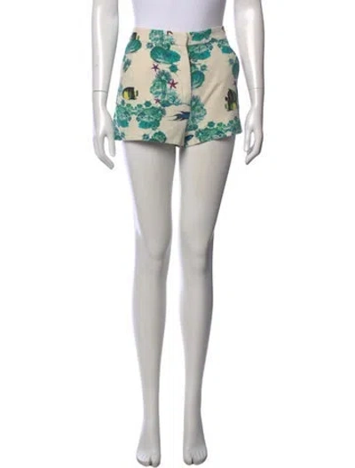 Pre-owned Missoni Graphic Print Mini Shorts In Blue/metallic
