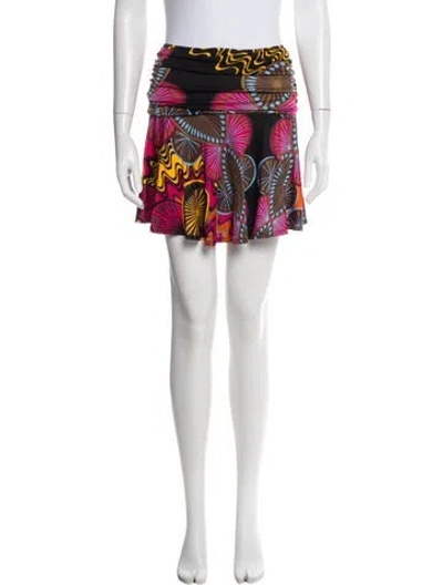 Pre-owned Missoni Graphic Print Mini Skirt In White