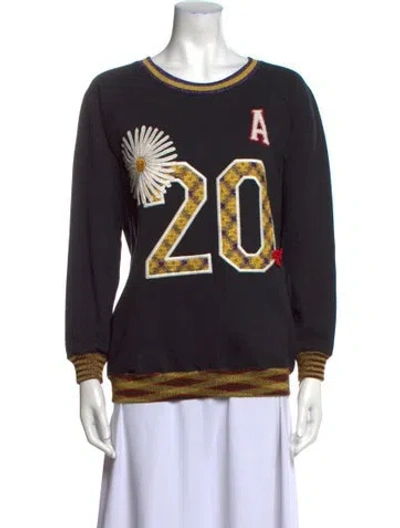 Pre-owned Missoni Graphic Print Scoop Neck Sweater In Black