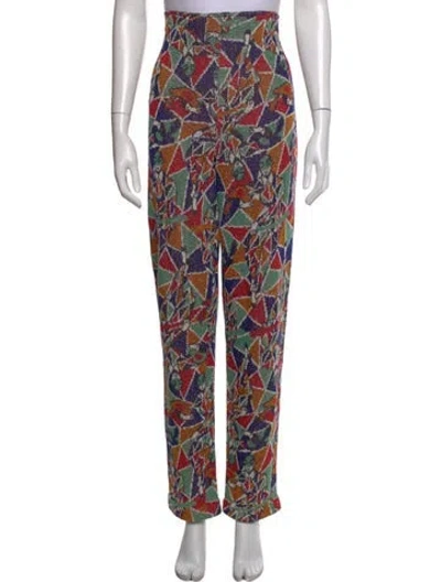 Pre-owned Missoni Graphic Print Straight Leg Pants In Multicolor