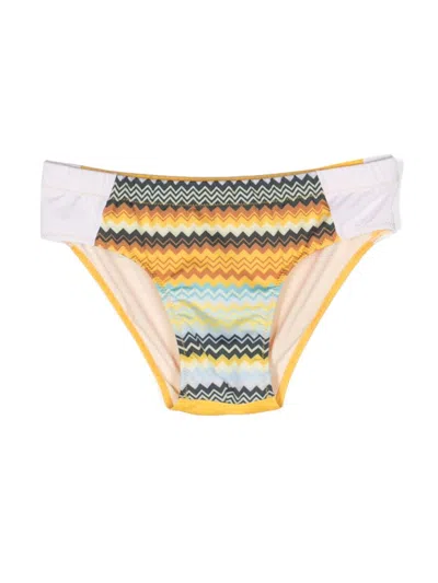 Missoni Kids' Graphic-print Swim Trunks In Yellow
