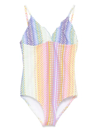 Missoni Kids' Graphic-print Swimsuit In White