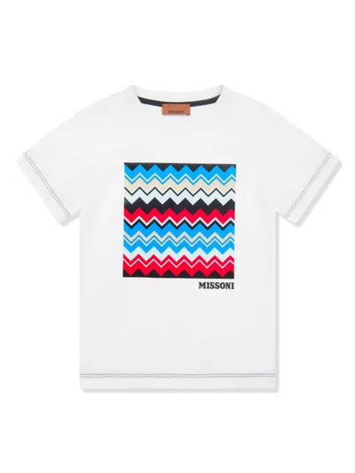 Missoni Kids' Graphic-print T-shirt In 白色