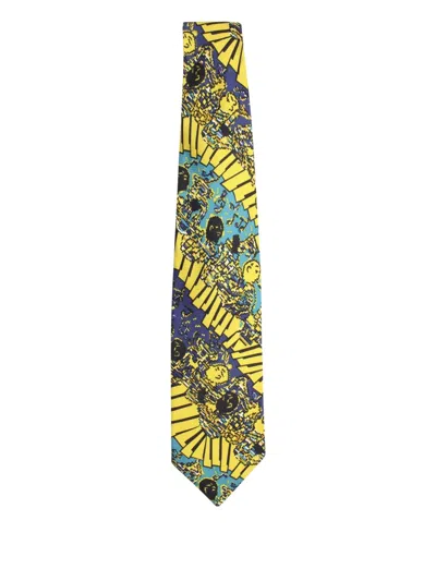 Pre-owned Missoni Graphic-print Tie In Yellow