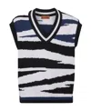 Missoni Knitwear With V-neckline And Striped Pattern In Black