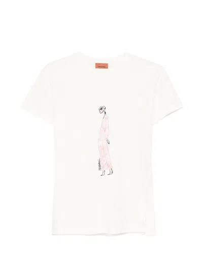 Missoni Kids' Graphic-embroidery T-shirt In White