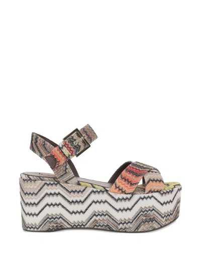Missoni Graphic-print Platform Sandals In Multi