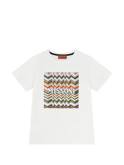 Missoni Kids' Graphic-print T-shirt In White
