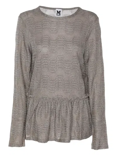 Pre-owned Missoni Metallic Pleated Top In Gray