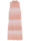 Missoni Greek-motif Mini Dress In 粉色
