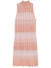 Missoni Greek-motif Mini Dress In Pink