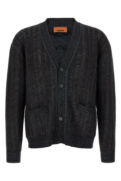 Missoni Greek Pattern Cardigan In Black