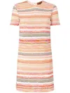 Missoni Metallic Chevron Short-sleeve Mini Dress In Multicolor