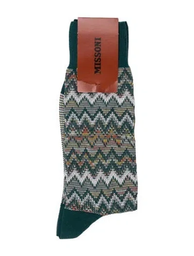 Pre-owned Missoni Green Patterned Socks