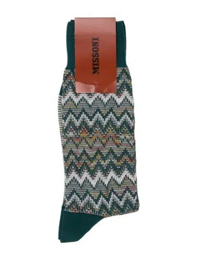 Pre-owned Missoni Green Patterned Socks