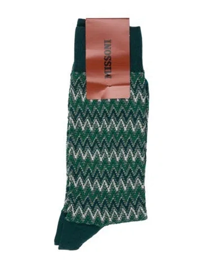 Pre-owned Missoni Green Patterned Socks