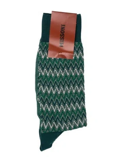 Pre-owned Missoni Green Patterned Socks